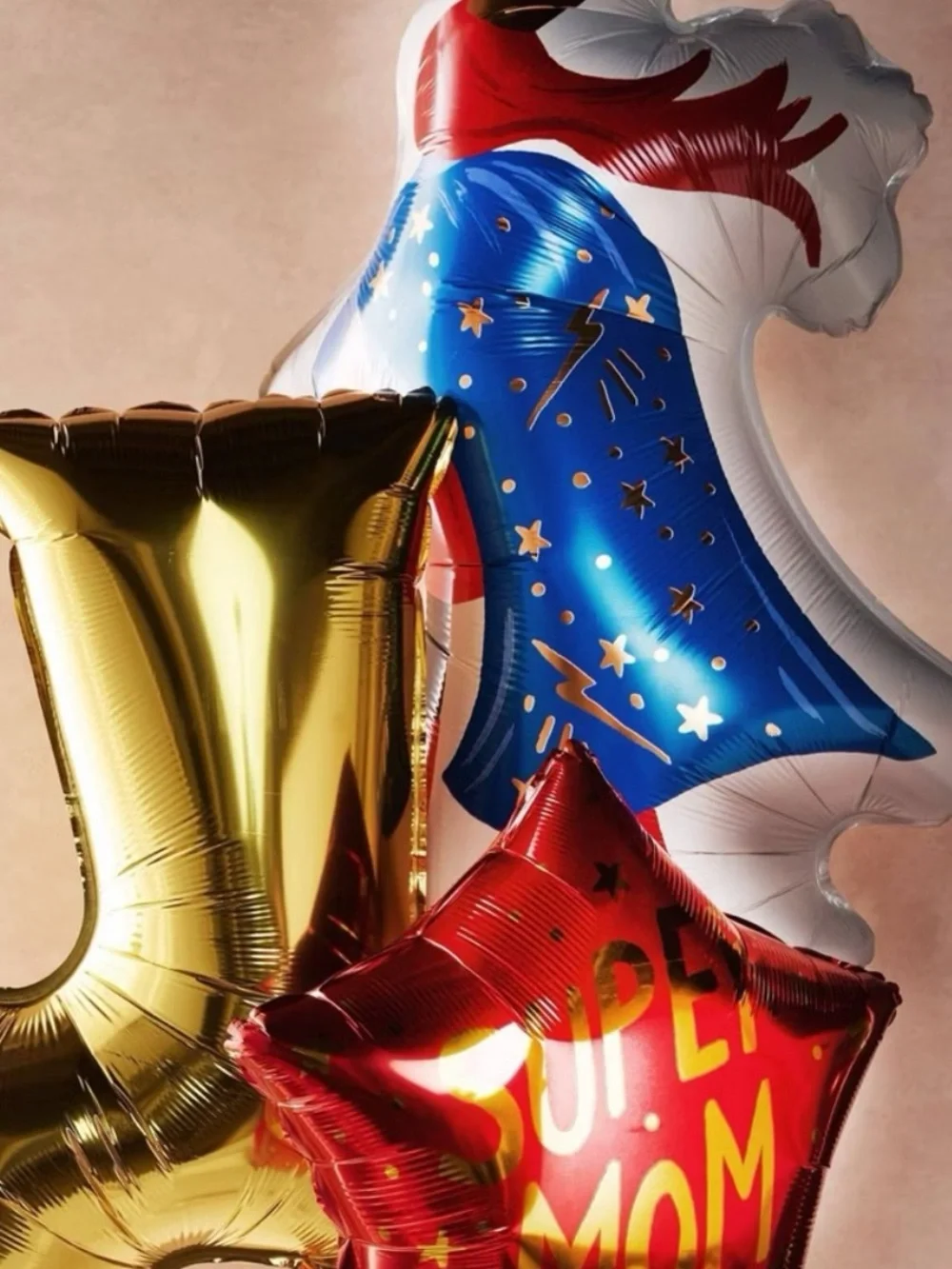 Rifle Paper Co. Super Mom Balloon Bouquet - Red, Gold, Blue